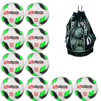 10 Stck. ALPAS S-Light 290g Ballpaket Größe 5 grün/weiß (genäht & geklebt) - Kopie